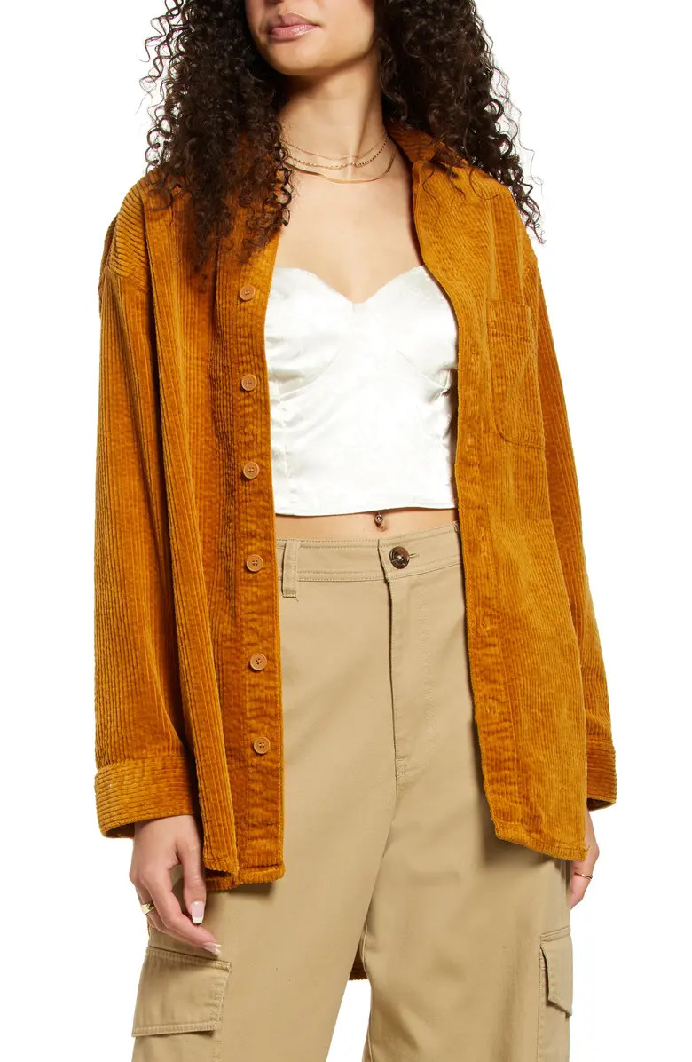 Gender Inclusive Stretch Cotton Corduroy Button-Up Shirt | Nordstrom