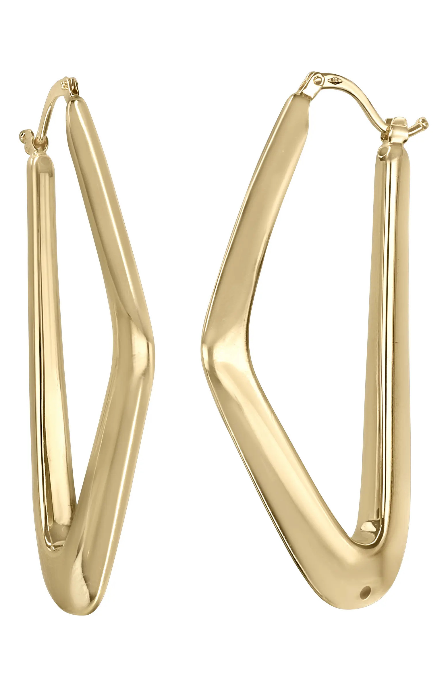 14K Gold Angular Hoop Earrings | Nordstrom