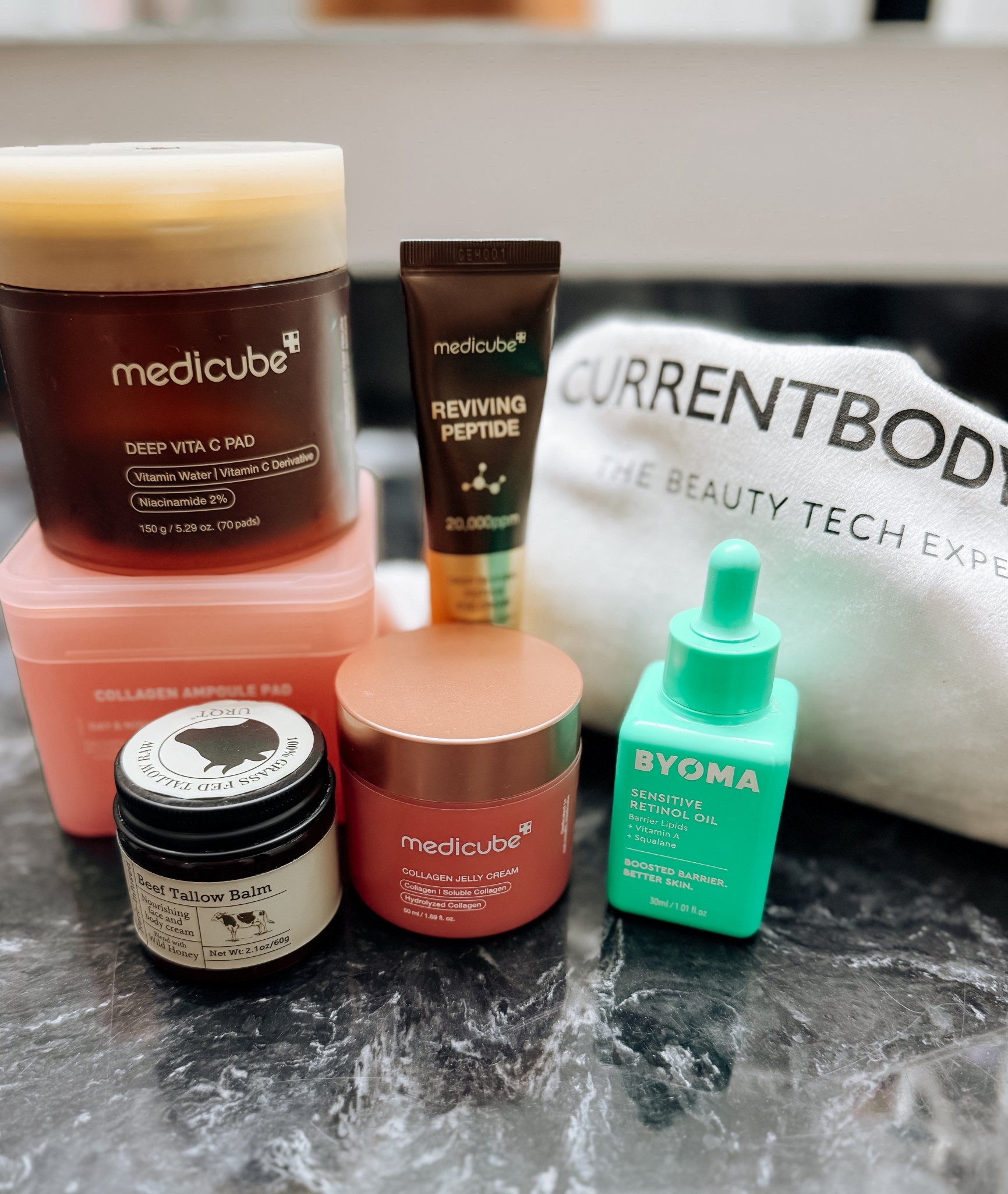 Pm skincare lineup!
(Cleanse), toner pad (I switch between the Vit C and collagen), red light therapy (every 2-3 days), eye cream, treat with Byoma retinol, moisturize with beef tallow, and finish with the collagen jelly 🙌🙌

#LTKFindsUnder100 #LTKFindsUnder50 #LTKBeauty