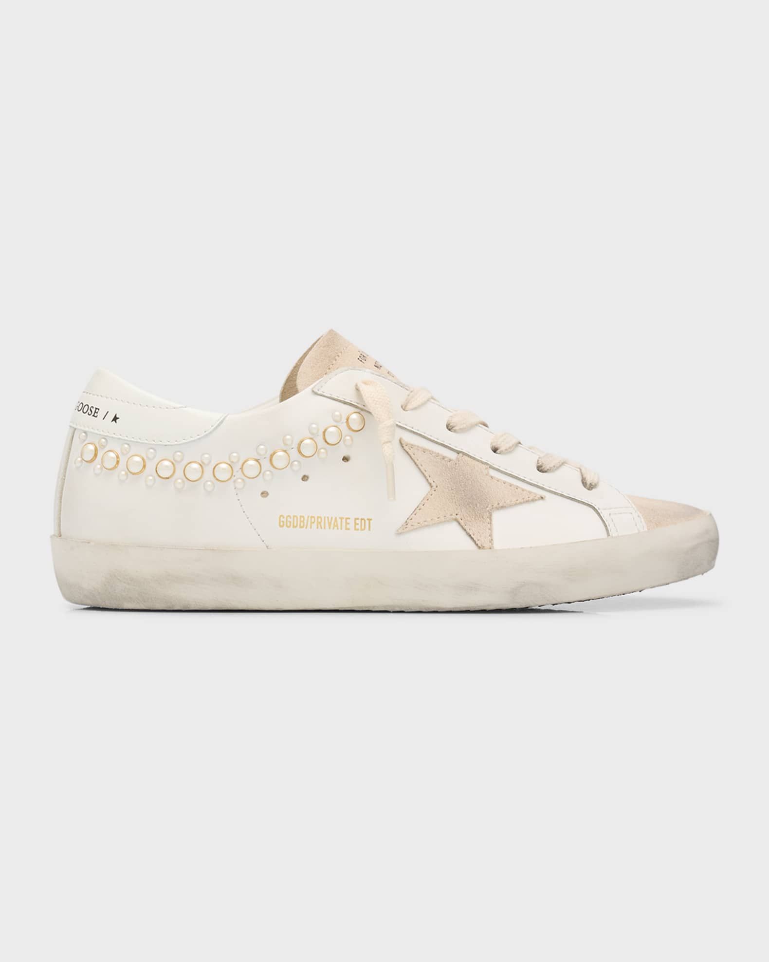 Superstar Mixed Leather Low-Top Sneakers | Neiman Marcus