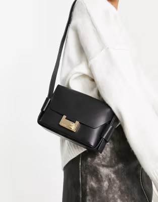 AllSaints Frankie leather crossbody bag in black | ASOS (Global)