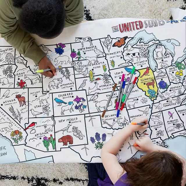 USA Coloring Tablecloth | UncommonGoods
