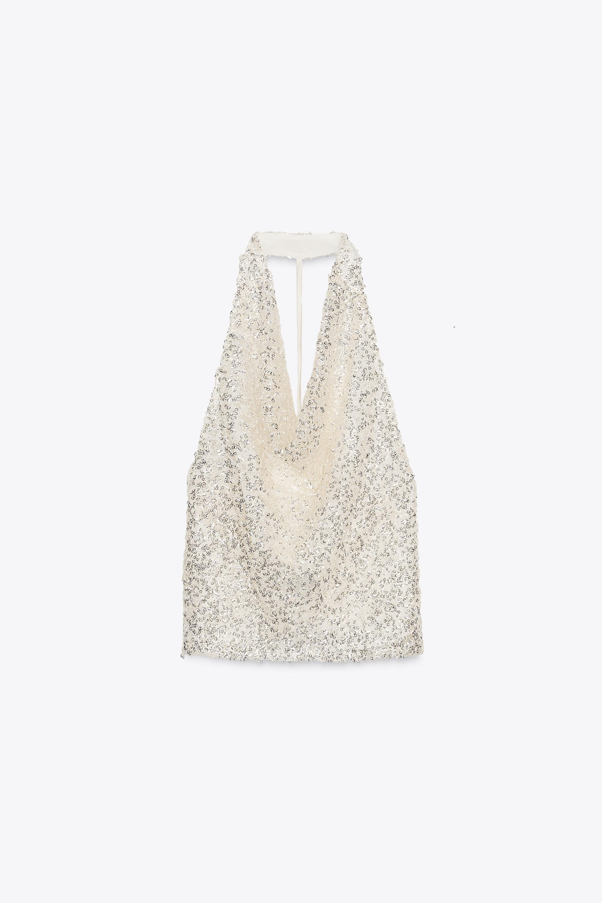 SEQUIN HALTER TOP | Zara Canada