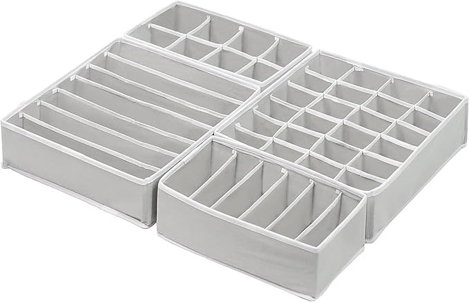 Amazon.com: SimpleHouseware Closet Underwear Organizer Drawer Divider 4 Set, Gray : Home & Kitche... | Amazon (US)