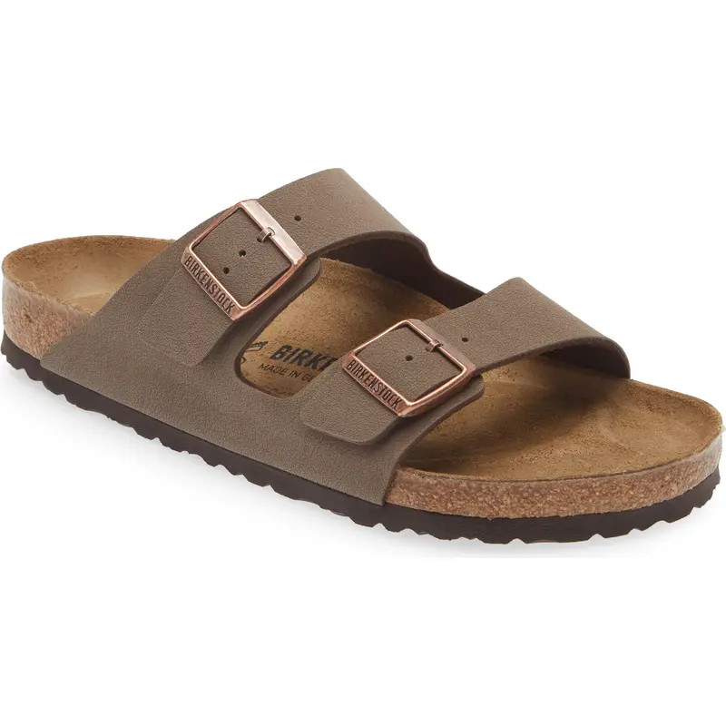 Birkenstock Arizona Slide Sandal in Stone Birkibuc at Nordstrom Rack, Size 43 | Nordstrom Rack