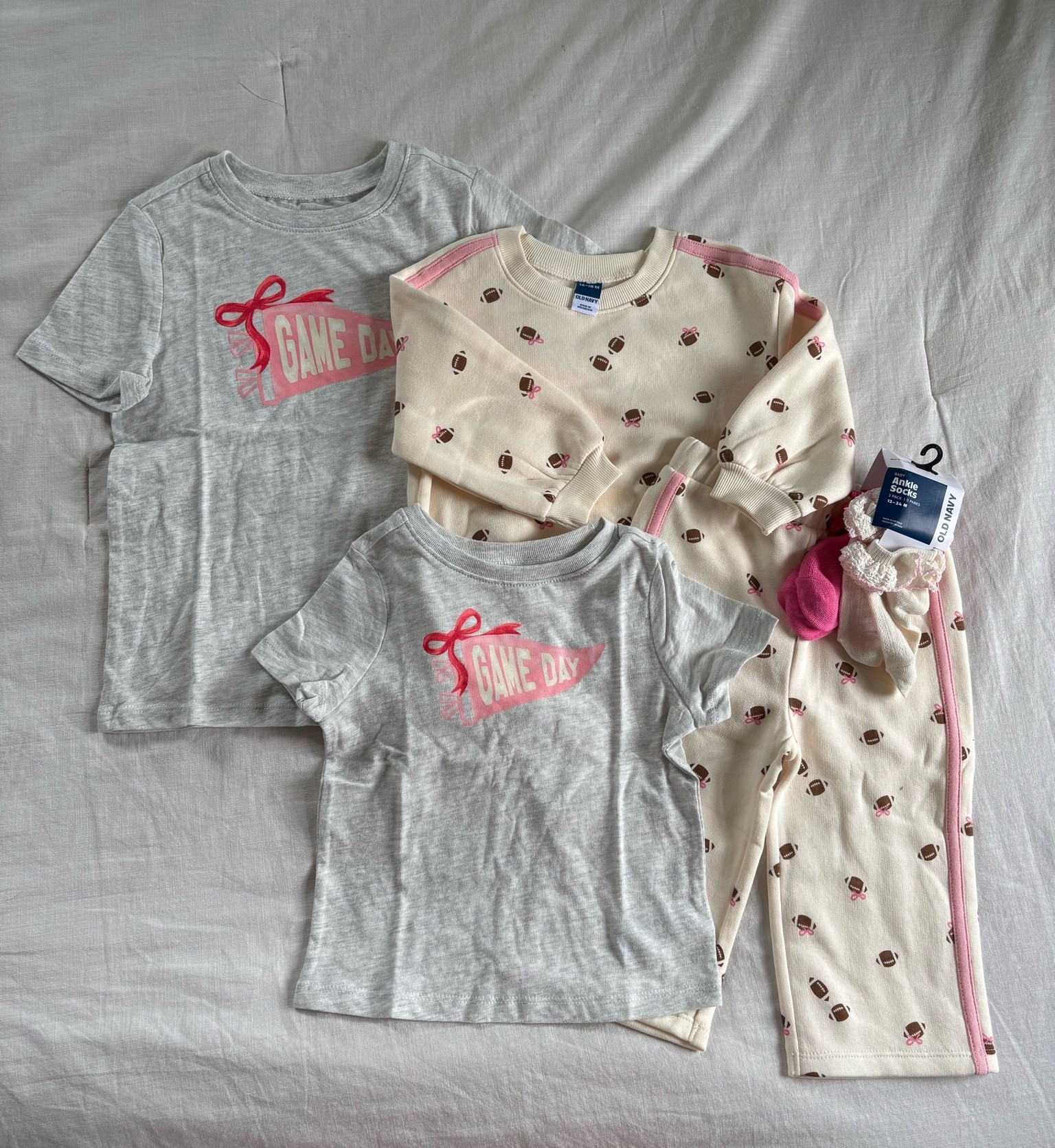 Couldn’t pass up the most adorable game day gear. I love to match the girls, so it was they came in toddler 

and baby sizes.

#LTKBaby #LTKKids #LTKSeasonal