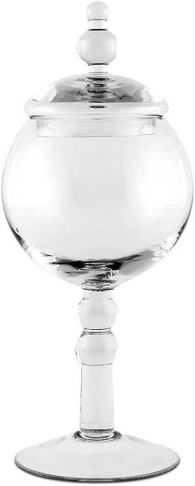 Weddingstar Large Glass Apothecary Candy Jar – Footed Globe Bowl with Lid | Amazon (US)