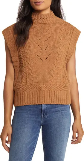 Cable Stitch Mock Neck Sweater Vest | Nordstrom