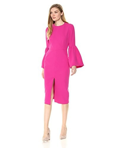 Jill Jill Stuart Women's Cocktail Dress with Front Slit and Bell Sleeves, Begonia Pink, 8 | Amazon (US)