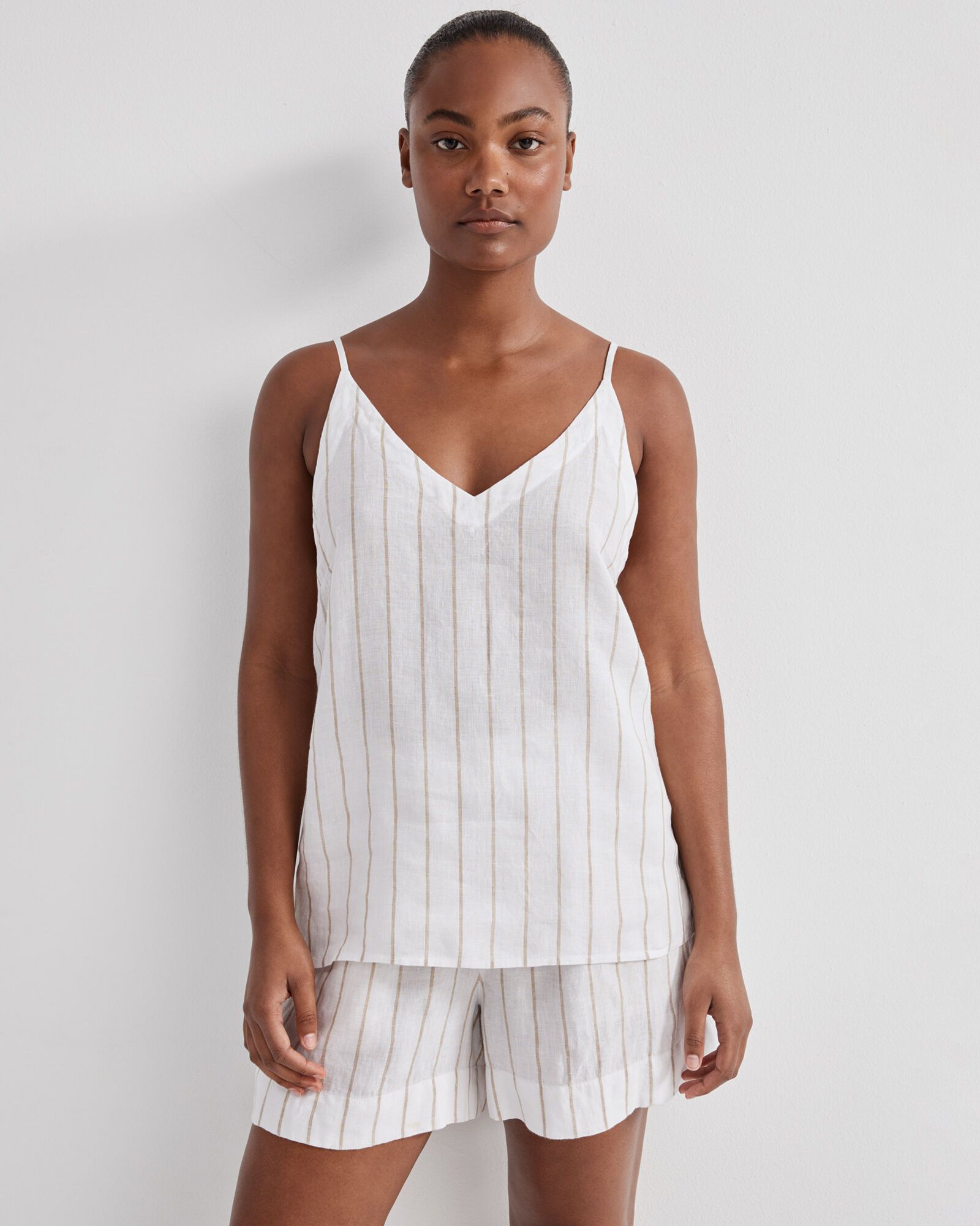 Linen Striped V-Neck Cami | Haven Well Within