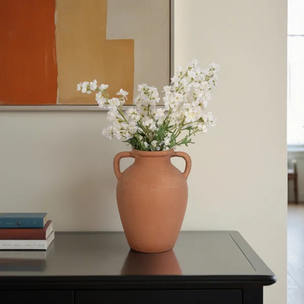 Ceramic Vase Handcrafted Double Handle Decorative Accent | Wayfair North America