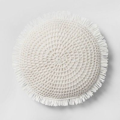 Round Knit With Fringe Throw Pillow - Opalhouse™ | Target