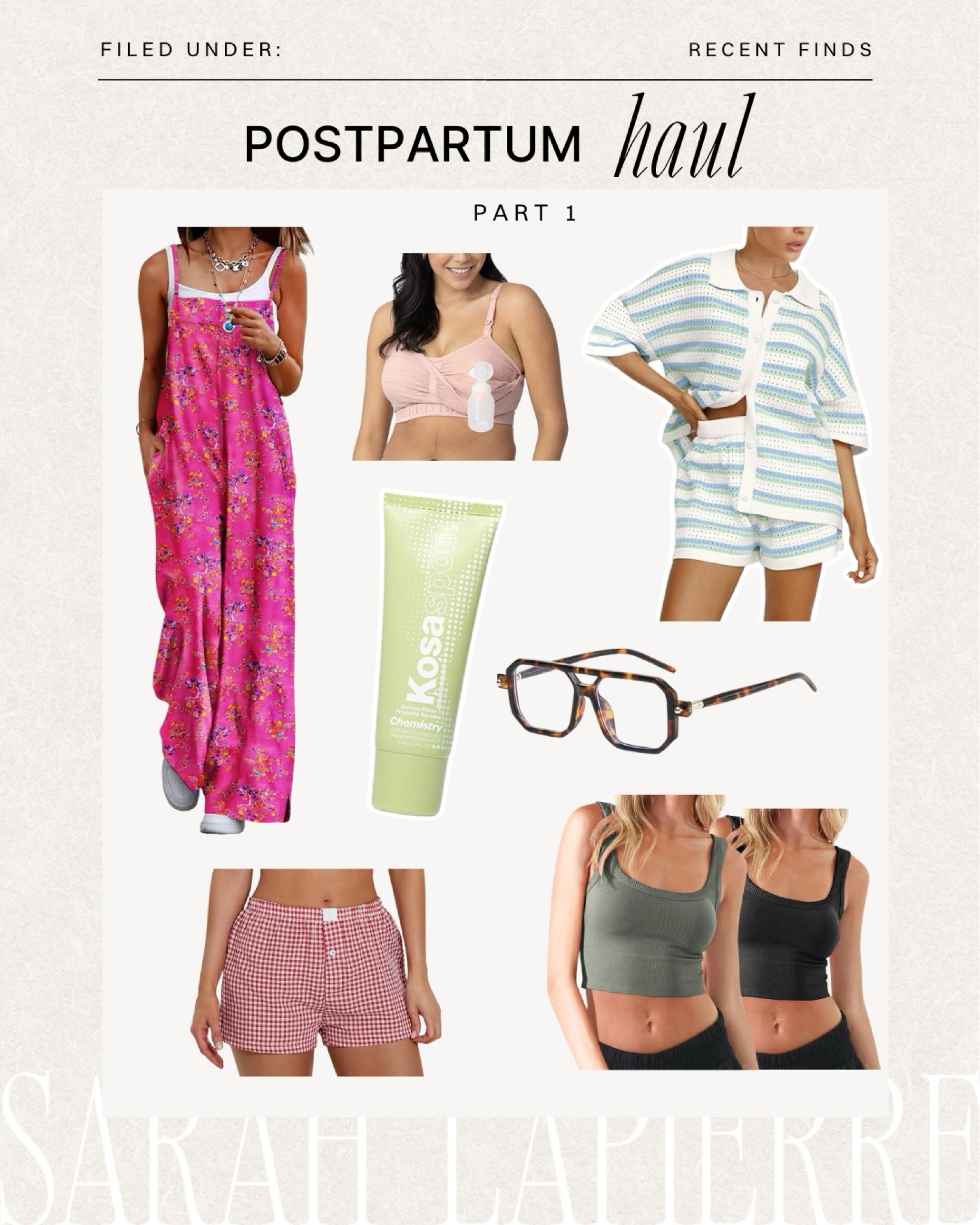 Some of my most recent purchase for postpartum! All from Amazon 🫶🏼 tanks, comfy sets, nursing bra, Kosas products, and blue light glasses

#LTKStyleTip #LTKBeauty