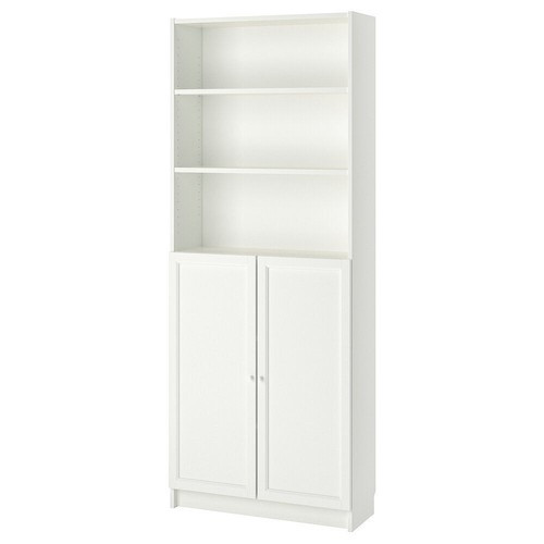 IKEA BILLY/OXBERG bookcase with doors 80x30x202 cm white  | eBay | eBay US