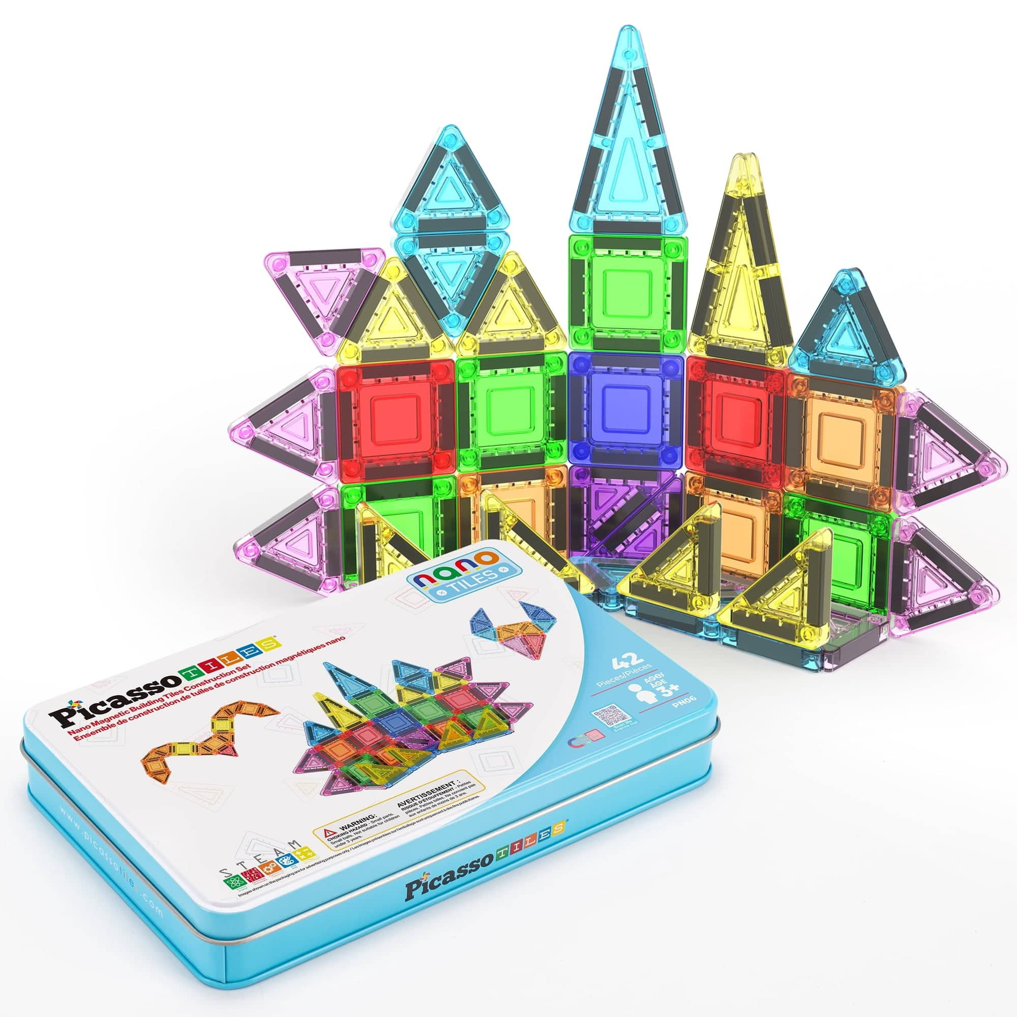 PicassoTiles - Mini Magnetic Tiles STEM Nano Building Blocks for Kids with Storage Case, 40PCS | Best Buy U.S.
