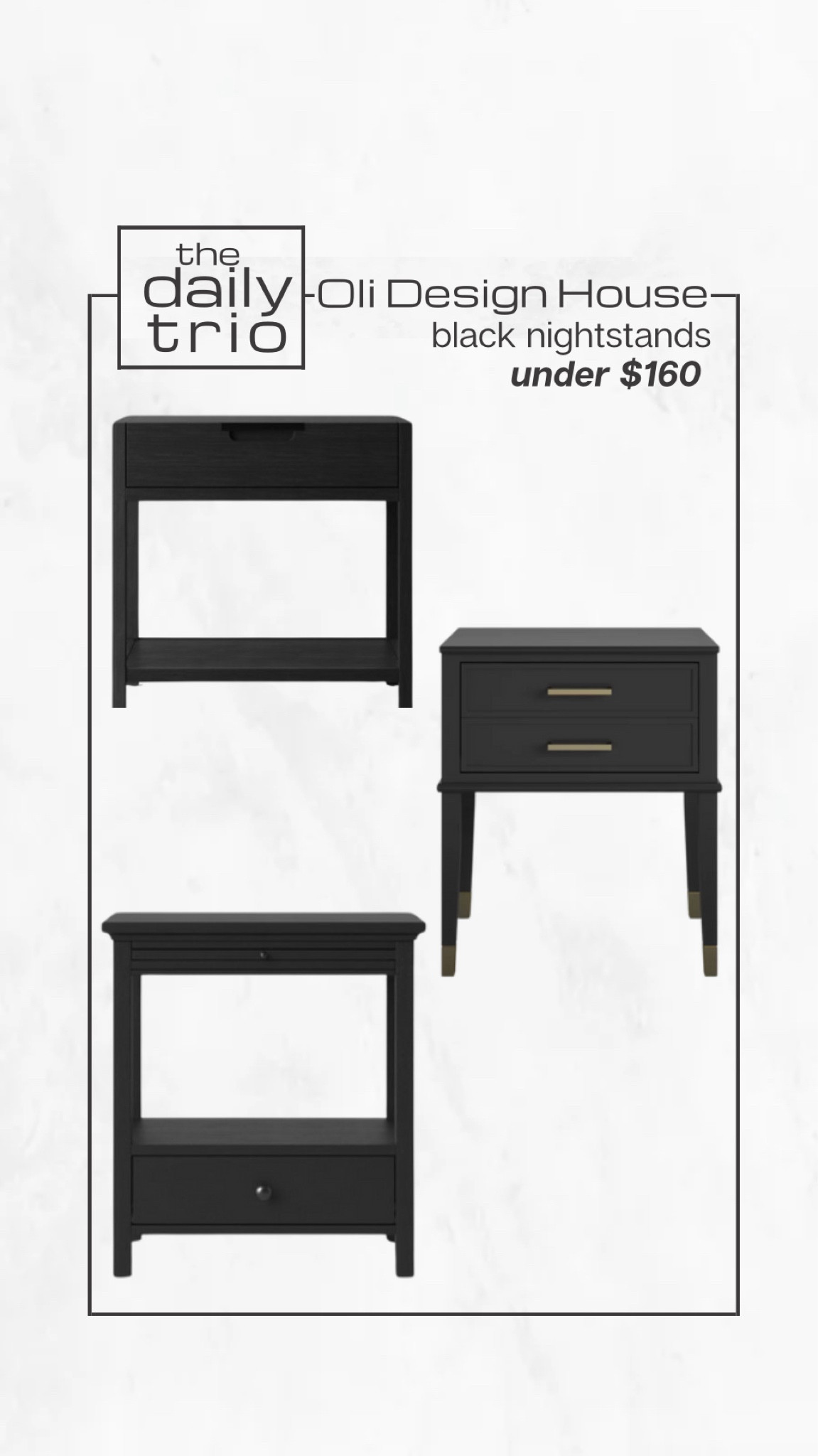 Black nightstands under $160

One drawer black nightstand, two drawer black nightstand, one shelf black nightstand, budget home decor, affordable bedroom furniture, modern furniture, modern organic home

#LTKFind #LTKstyletip #LTKhome