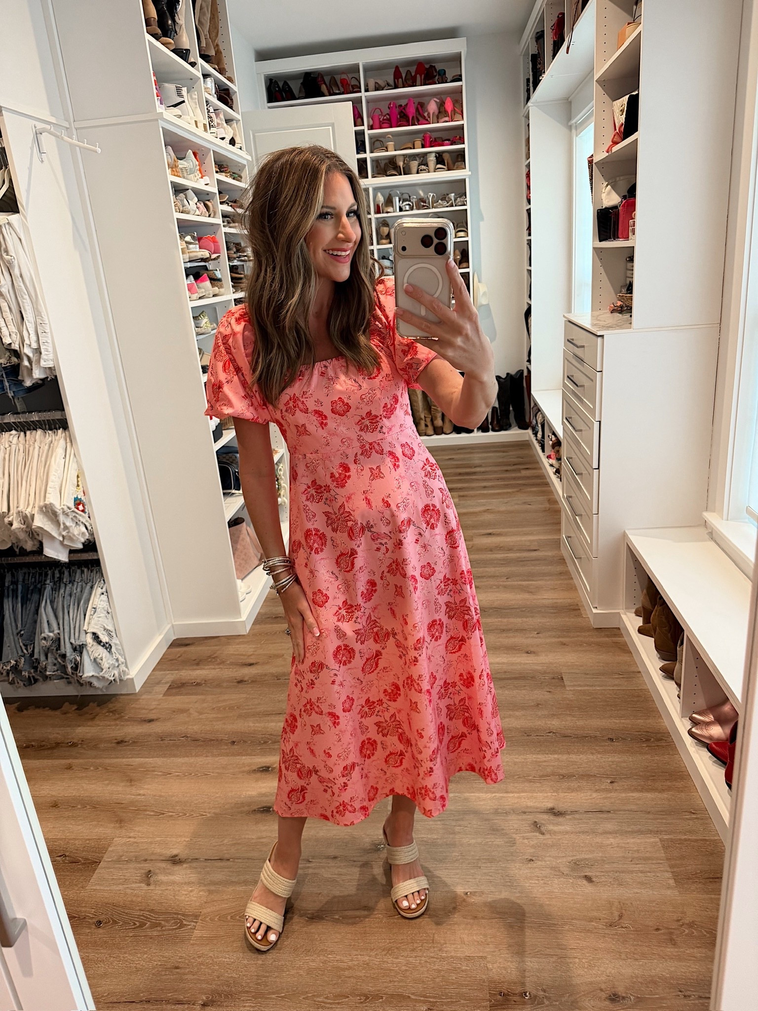 In a small dress, wedges and accessories-fits tts.

#LTKootd #LTKSeasonal #LTKgrwm