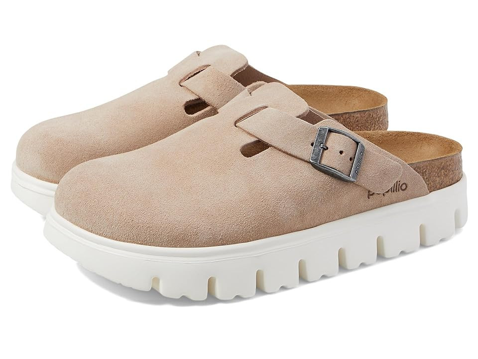 Birkenstock Papillio by Birkenstock Boston Chunky Platform Clog Women's Clog Shoes Warm Sand : EU 39 (US Women's 8-8.5) Narrow, Suede | Zappos