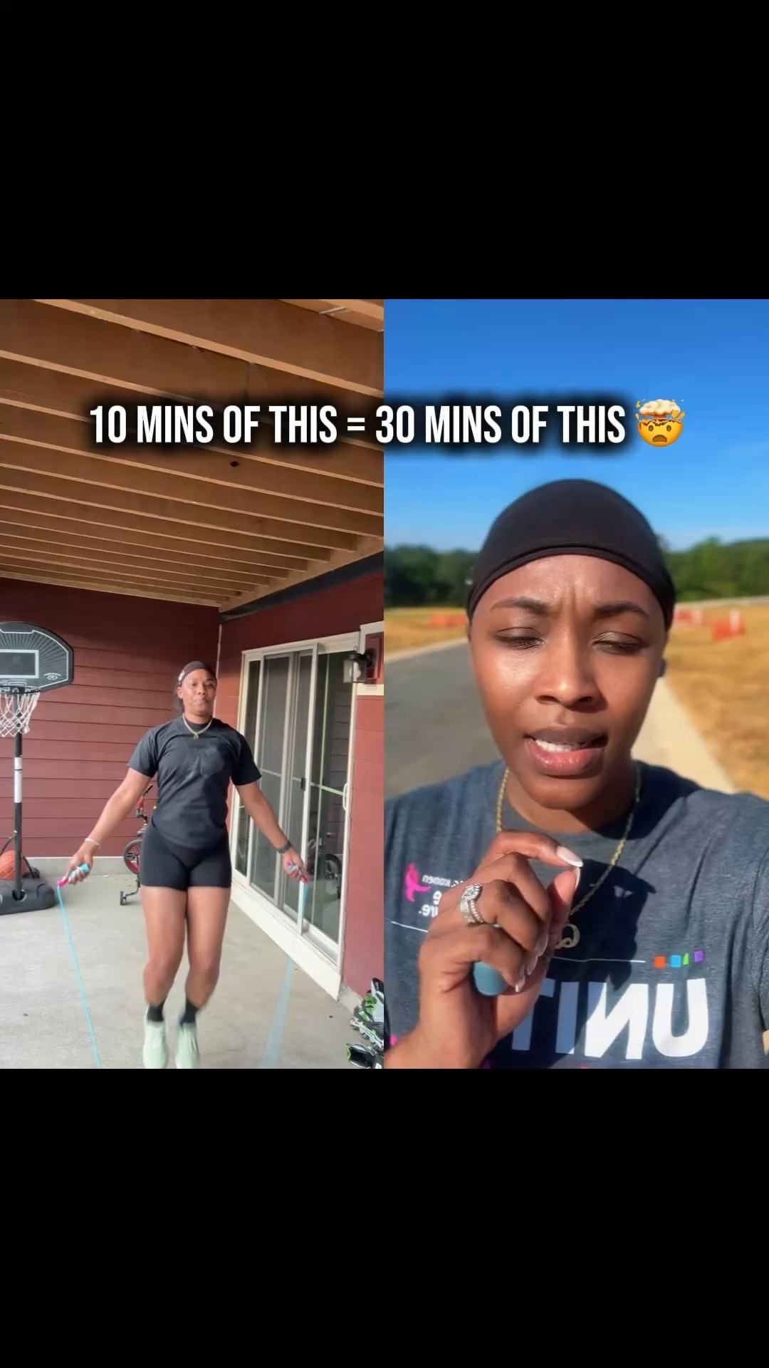 10 minutes of jump rope = 30 minutes of walking 🤯🪢

Both count. Both work. You just have to pick one and show up. 🖤

No more excuses about not having time. You have 10 minutes. We all have 10 minutes.

Drop a 🪢 if you’re a jump rope girl or a 🚶🏾‍♀️ if you’re a walker — I need to know which team you’re on 😂🖤

#jumprope #walking #workoutformoms #momfitness #10minuteworkout #forthemomwhostillshowsup

#LTKmomlife #LTKfitnessgoals #LTKActive