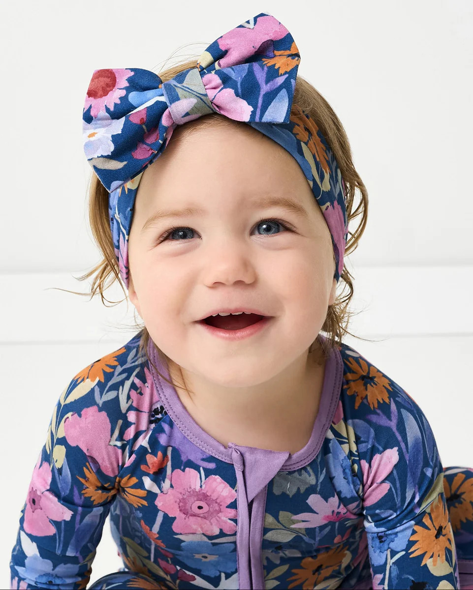Dusk Blooms Luxe Bow Headband | Little Sleepies