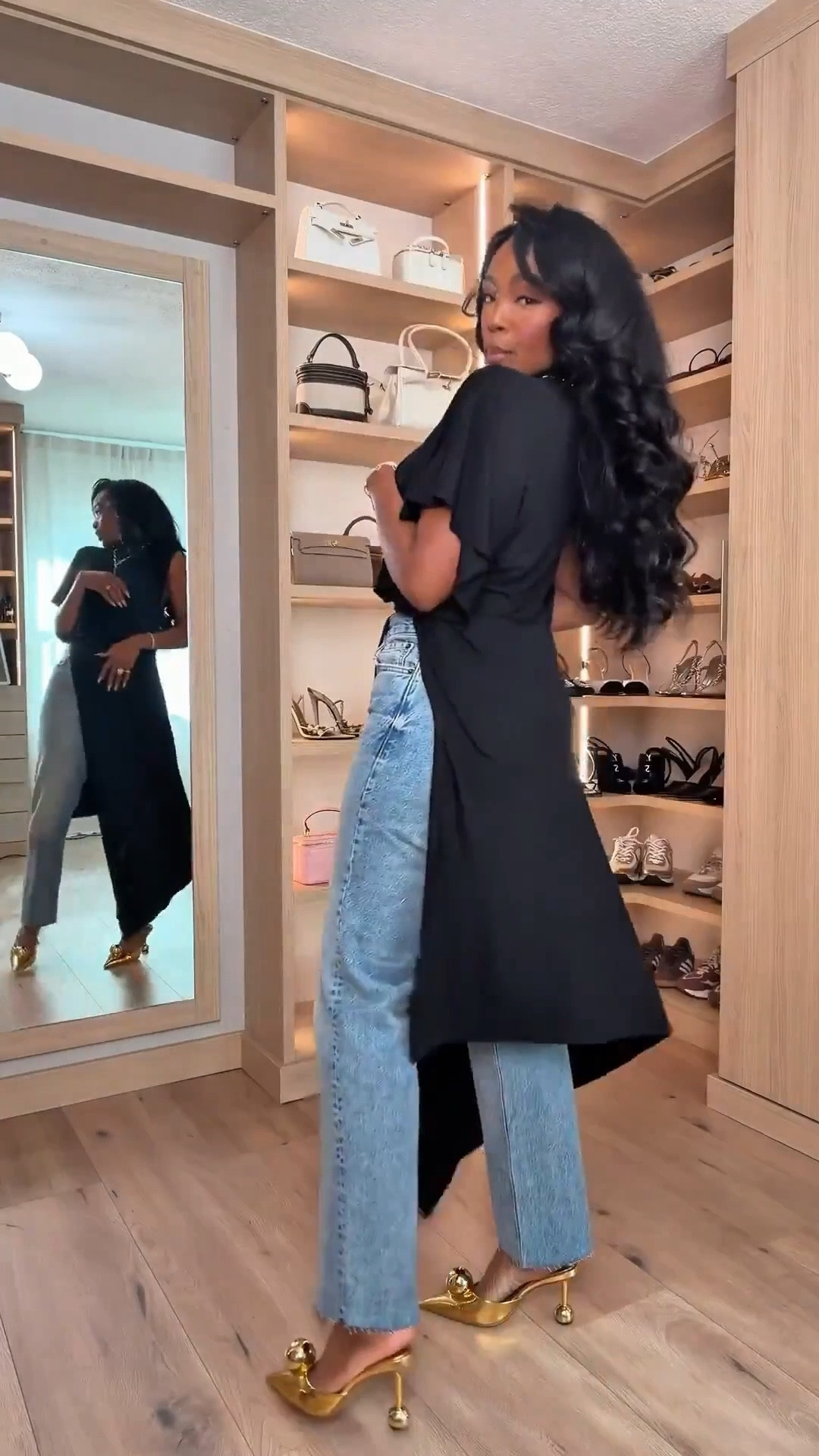 Scroll to shop this elevated everyday outfit featuring a dramatic open-back black top styled with classic straight-leg denim and statement gold heels. Mixing timeless denim with a standout top creates a versatile look you can style multiple ways, making the cost per wear drop over time as part of a smart long-term wardrobe strategy.

Perfect for date nights, girls’ night out, dinners, or elevated casual outings.

5'4" | 138 lbs | 34D bust | 27" waist | 40" hips

#LTKSpringSale #LTKootd #LTKvlog