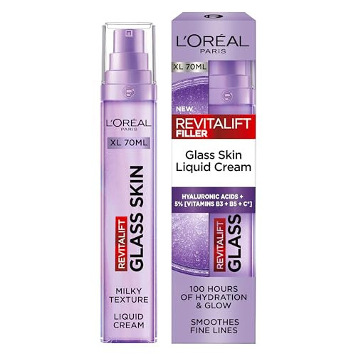 L'Oréal Paris Revitalift Filler Glass Skin Liquid Cream XL, Hybrid Serum-Moisturiser, 100H Hydration | Amazon (UK)