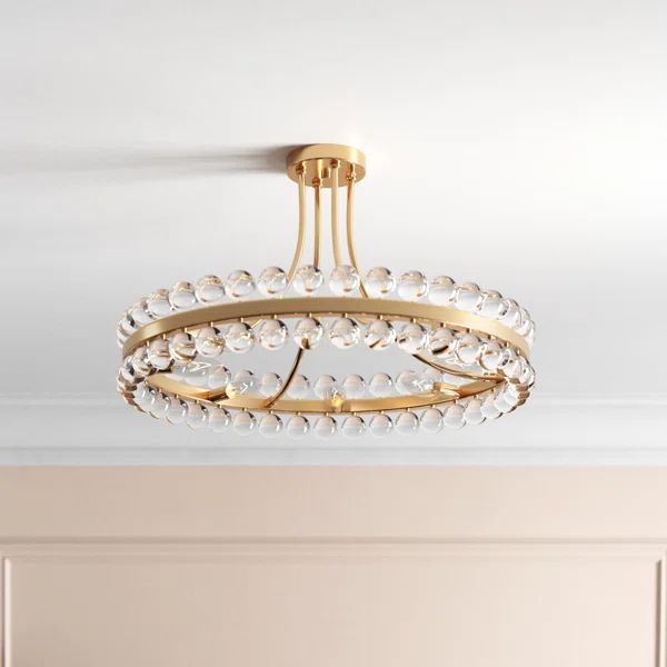 Jackeline 8 - Light 24'' Chandelier Style Circle Semi Flush Mount | Wayfair North America