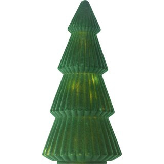 Merry Brite Lit Glass Flocked Tree, Green, 10 in | CVS