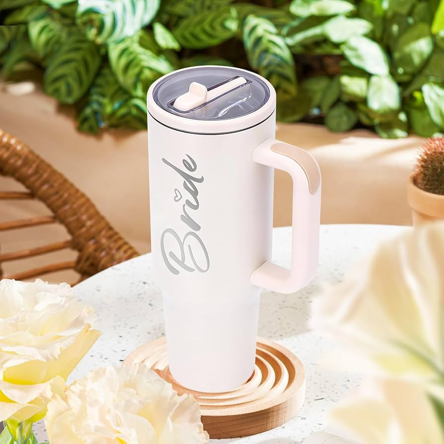 Bride To Be Gifts: Bridal Shower & Bachelorette Stainless Steel 40 oz Tumbler Cup with Handle, Li... | Amazon (US)