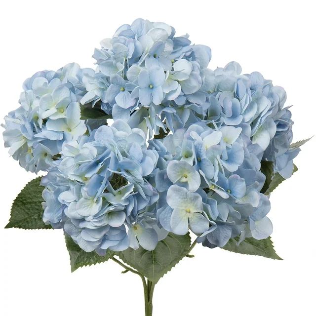 Blue Hydrangea Artificial Flowers Large Artificial Hydrangeas Silk Flowers for Home Decor Indoor ... | Walmart (US)