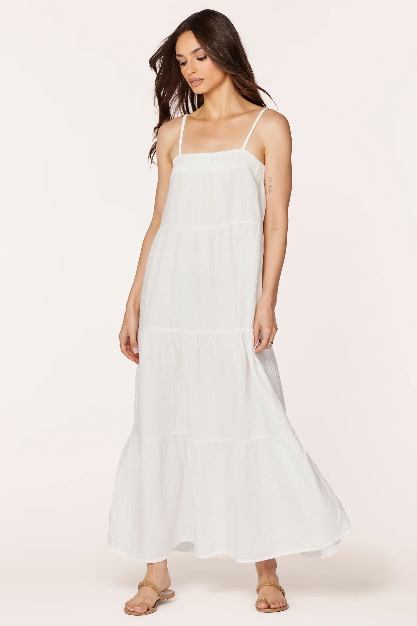 TIERED CAMI MAXI DRESS | bobi Los Angeles
