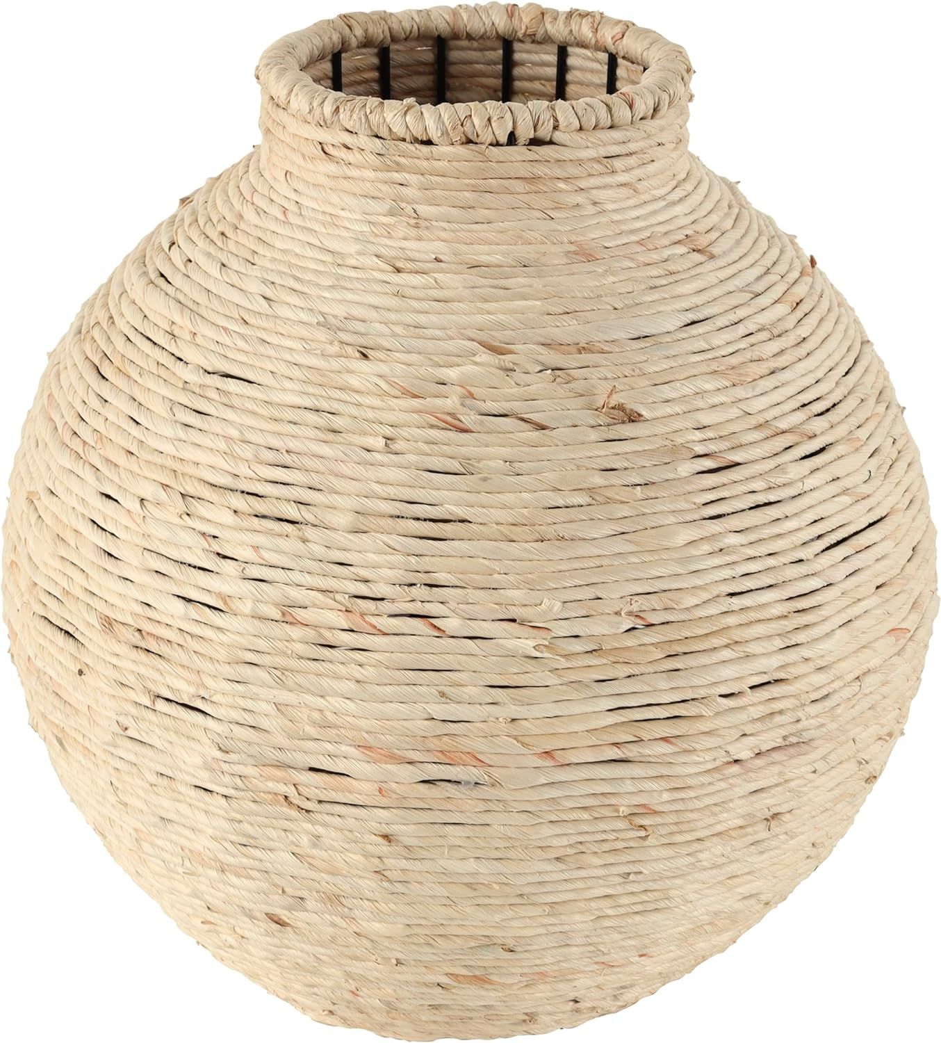 Deco 79 Seagrass Handmade Wrapped Vase, 13" x 13" x 13", Beige | Amazon (US)