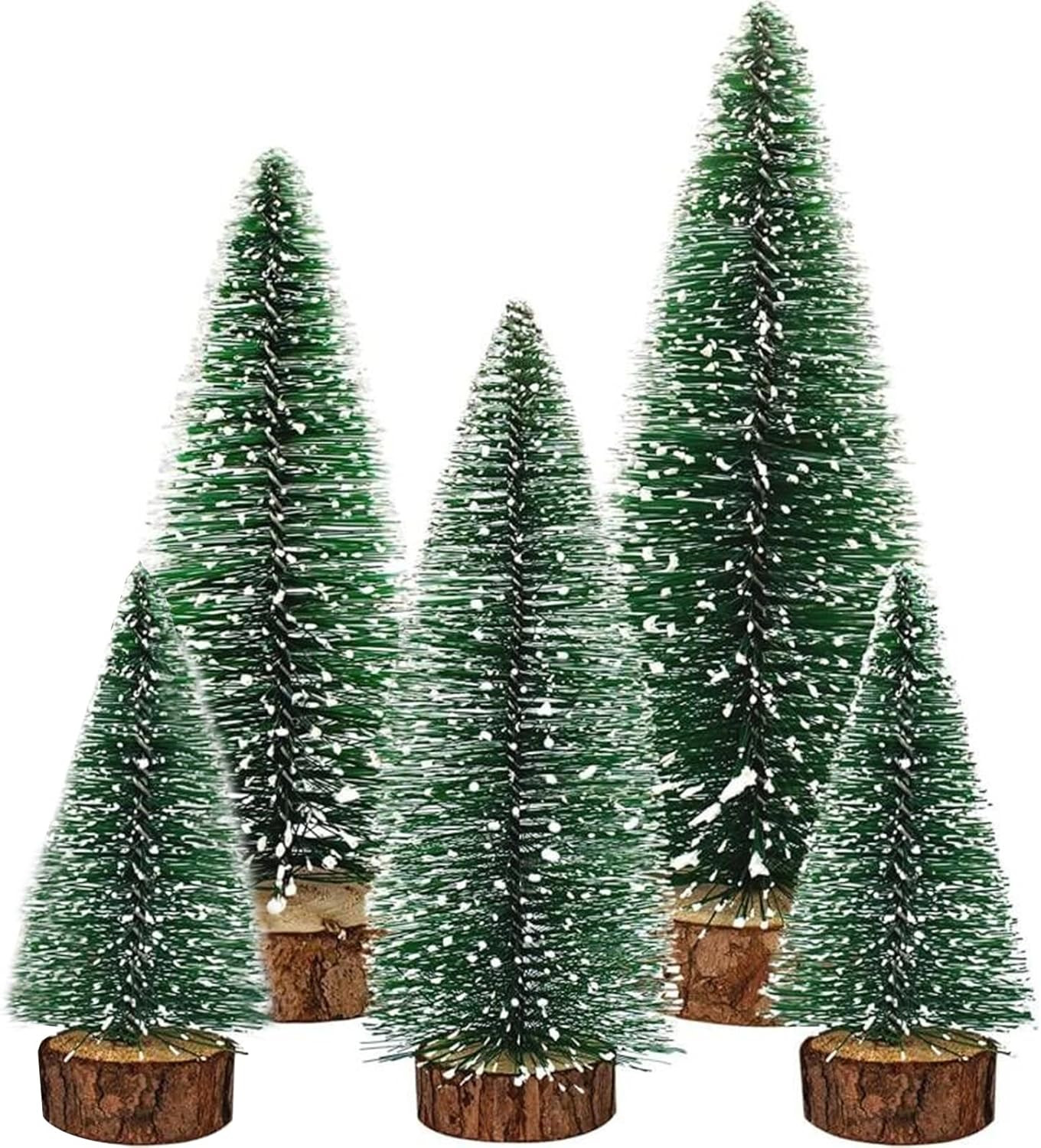 Dream Loom Artificial Mini Christmas Trees, A Set of 5pcs Miniature Sisal Frosted Christmas Trees... | Amazon (UK)