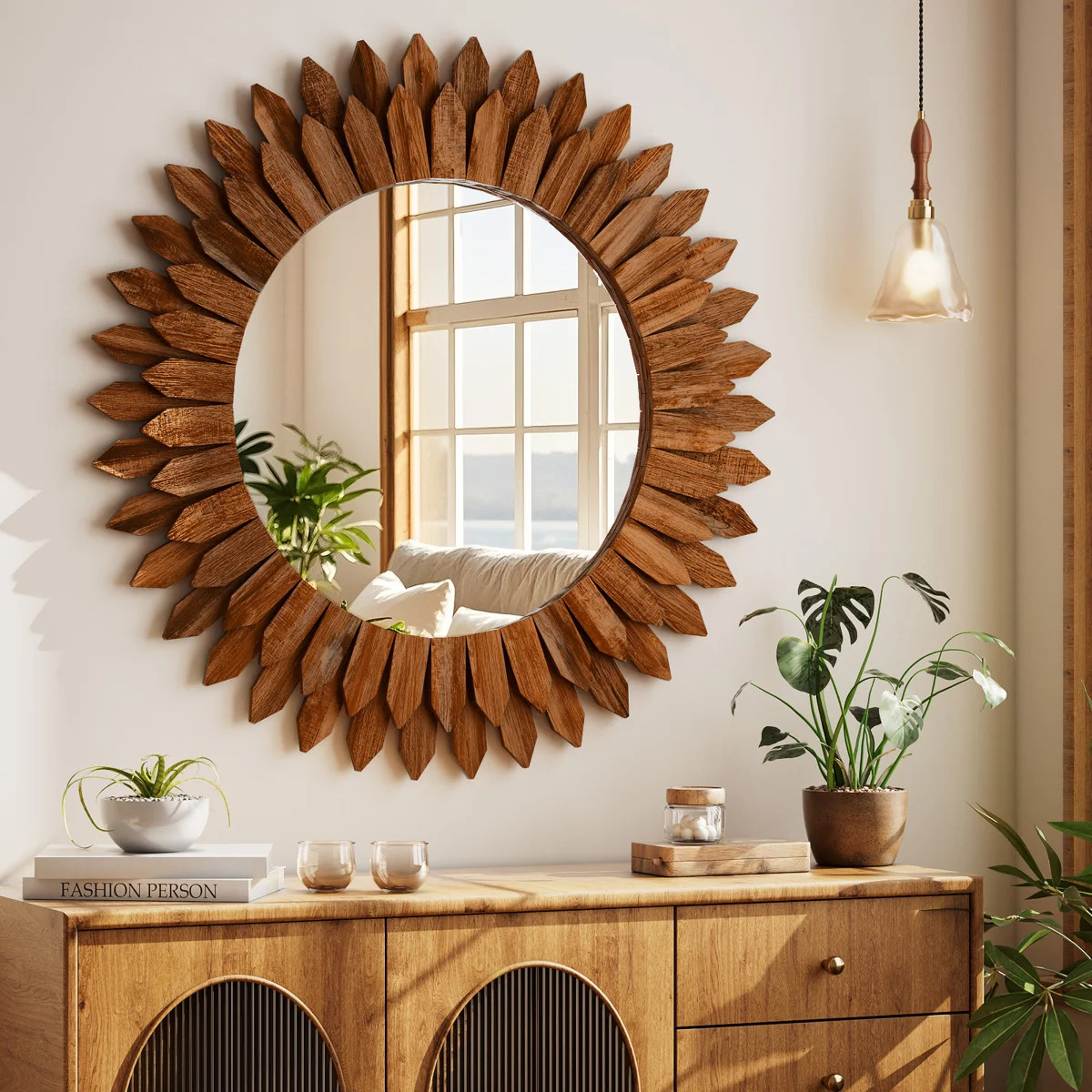 Decorative Wood Framed Round Mirror | Wayfair North America