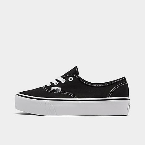 Vans Women's Authentic Platform 2.0 Casual Shoes in Black/White Size: 8.5 | Finish Line (US)