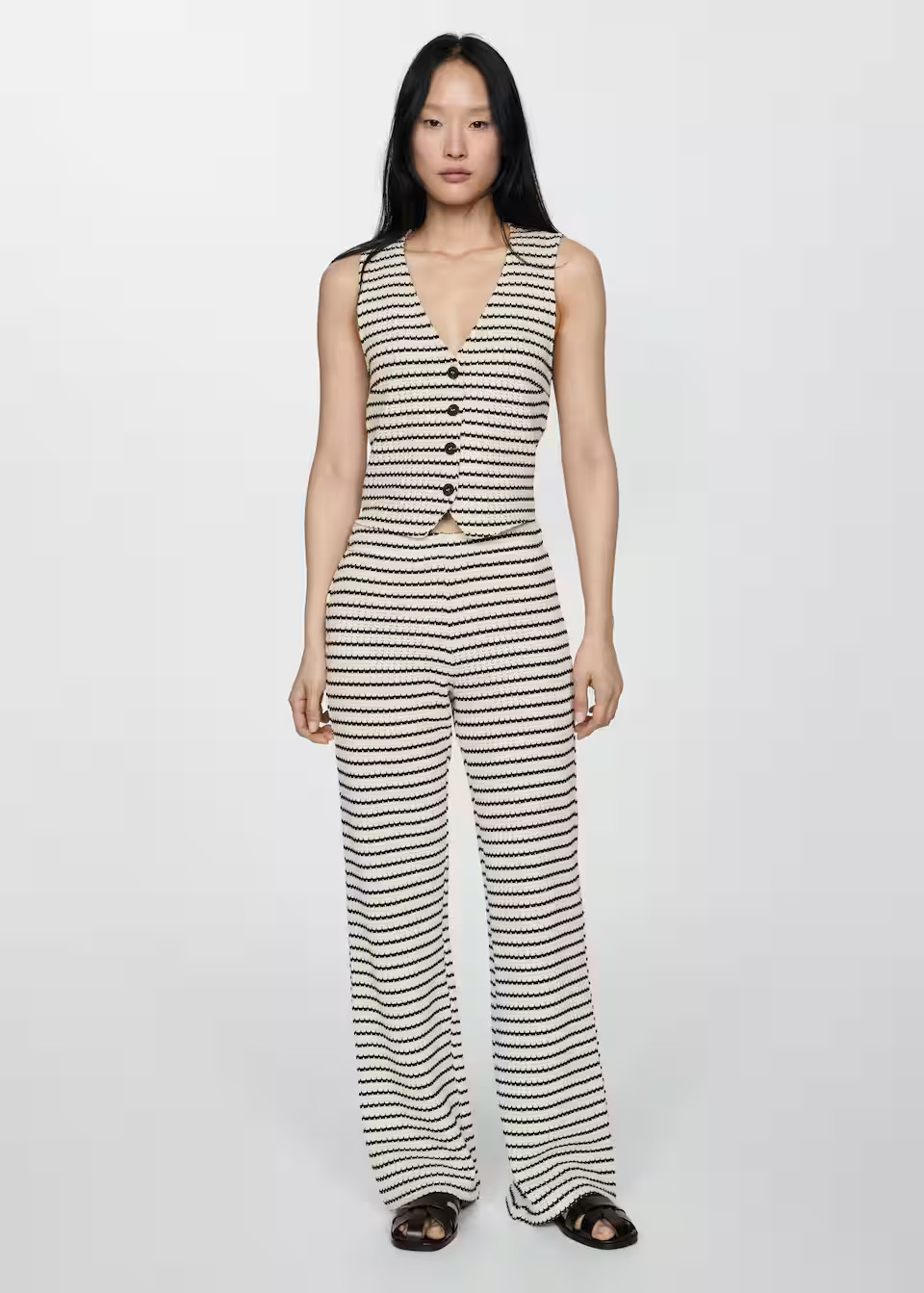 Crochet striped top -  Women | Mango USA | MANGO (US)