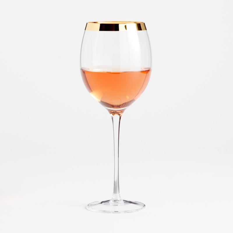 Pryce Gold Red Wine Glass + Reviews | Crate and Barrel | Crate & Barrel