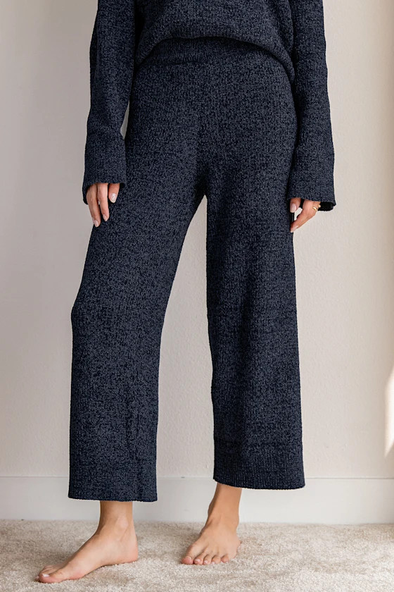 Comfy Cutie Midnight Blue Chenille Sweater Pants | Lulus (US)