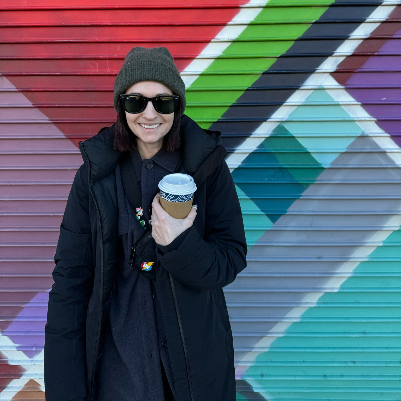 Coffee and fancy walls  ☕️ 

Hat - Anian
Jacket | Beltbag - Lululemon 
Sweater - Kit & Ace 
Glasses - Rayban 

#LTKstyletip #LTKbeauty #LTKSeasonal