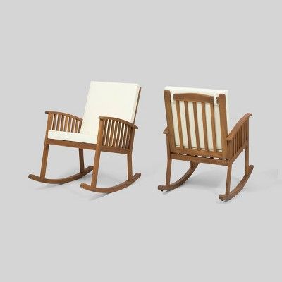 Casa 2Pk Acacia Wood Rocking Chair - Christopher Knight Home | Target