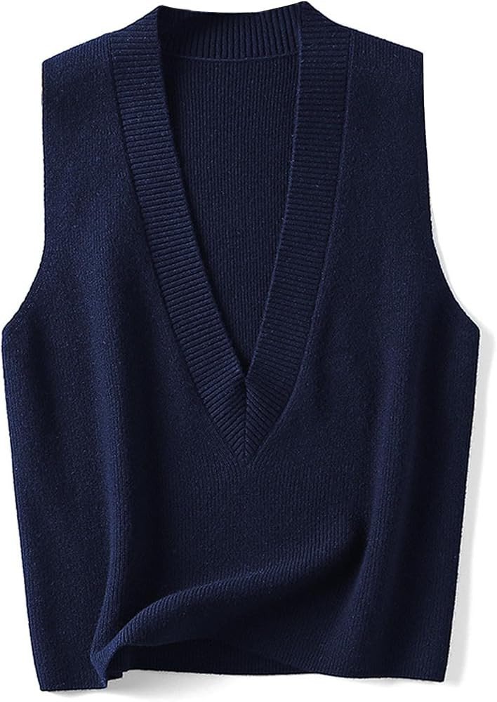 Blostirno Women's Sweater Vest V Neck Knit Pullover Vests Trendy Solid Knitwear Sleeveless Sweate... | Amazon (US)