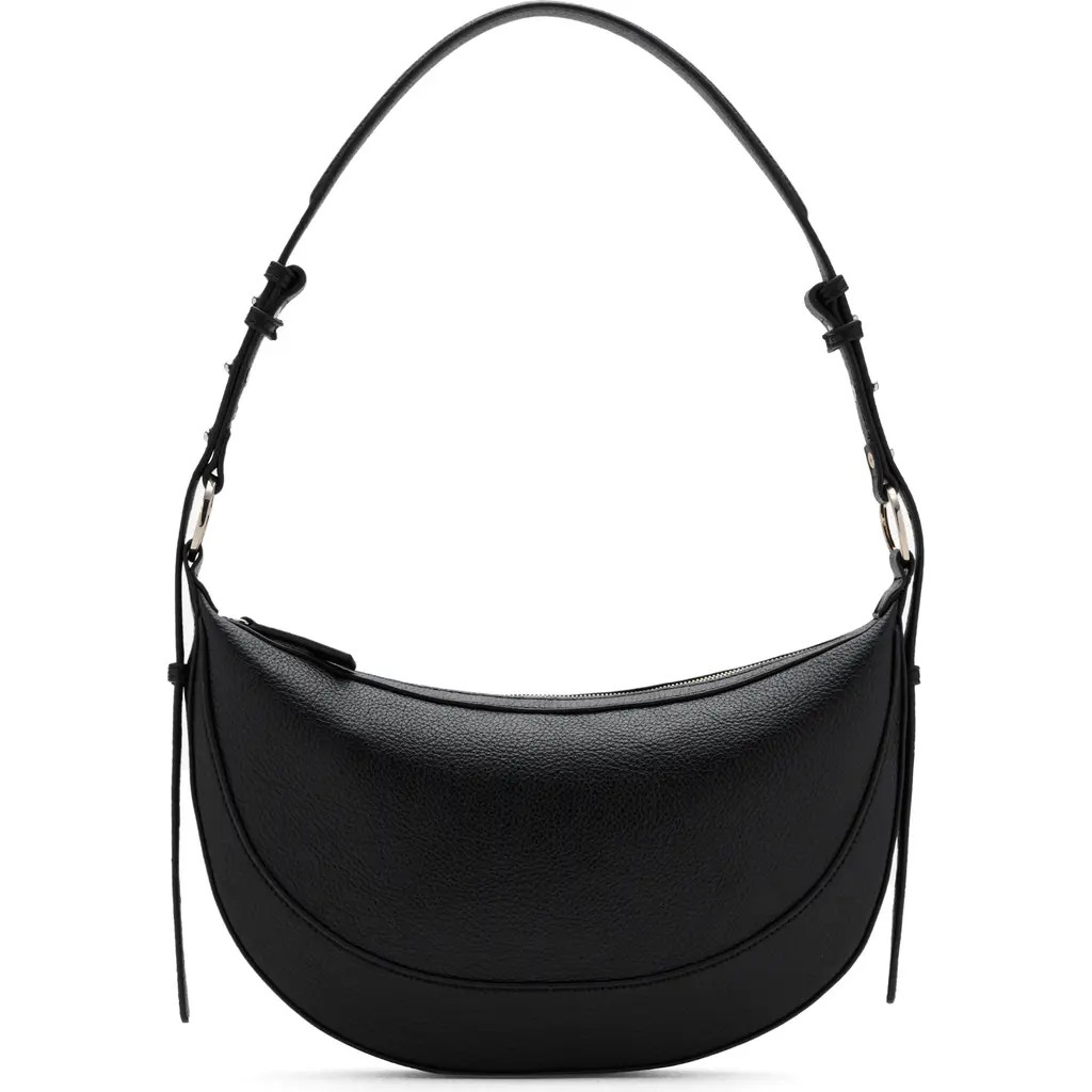 MANGO Oval Faux Leather Shoulder Bag in Black at Nordstrom | Nordstrom