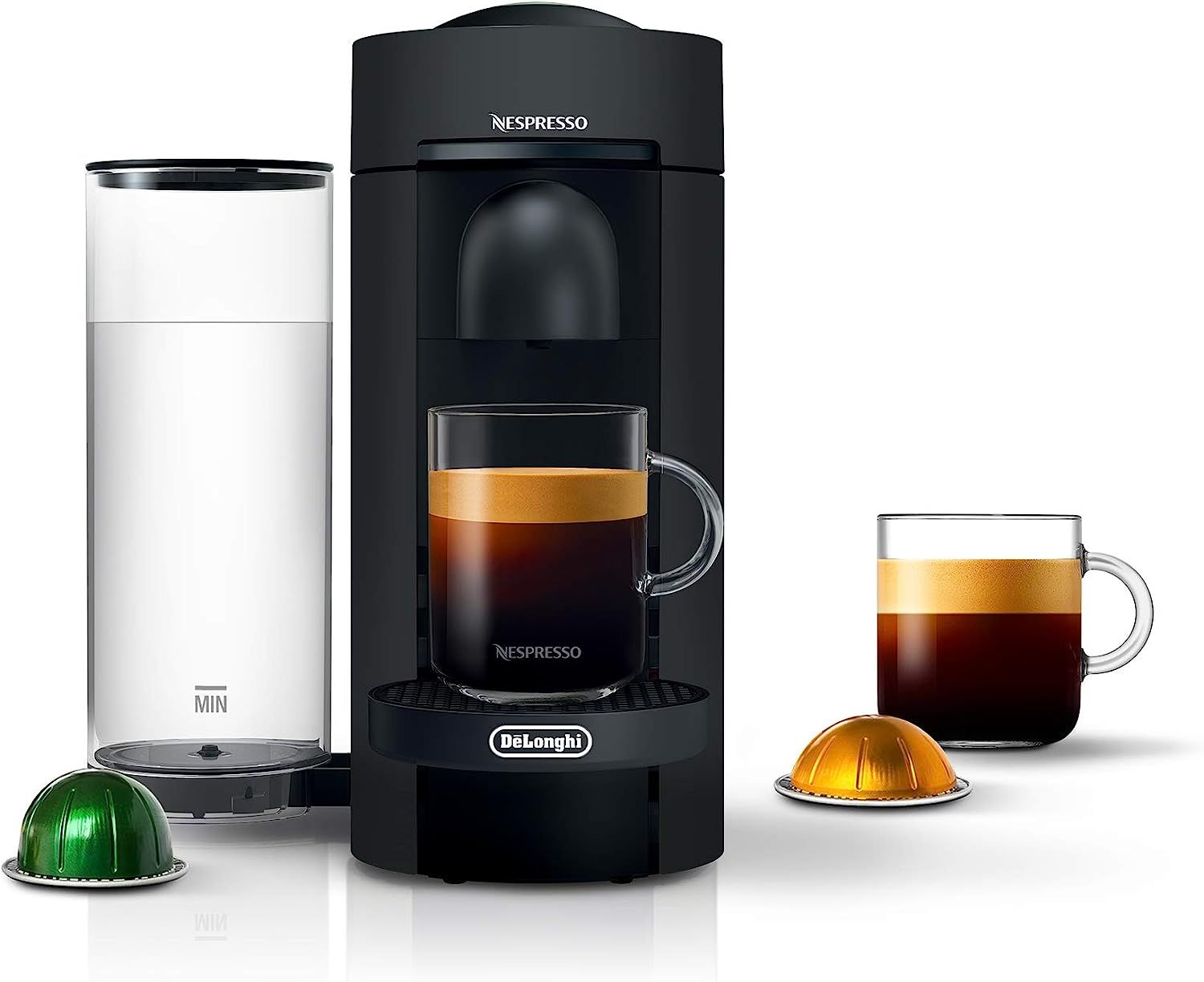 Nespresso VertuoPlus Coffee and Espresso Machine by De'Longhi, 38 ounces, Matte Black | Amazon (US)