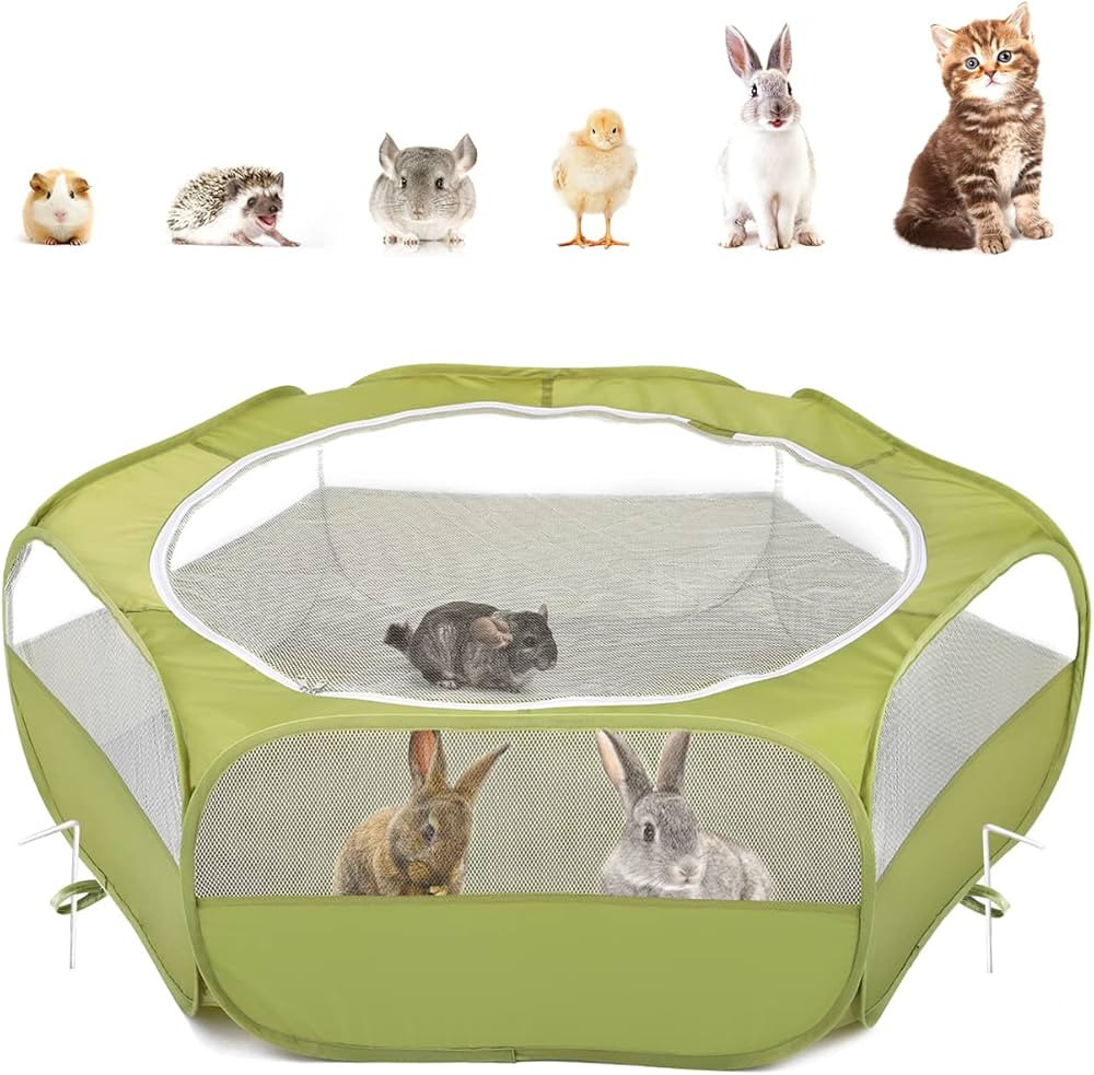 Pawaboo Small Animals Playpen, Waterproof Small Pet Cage Tent with Zippered Cover, Portable Outdo... | Amazon (US)