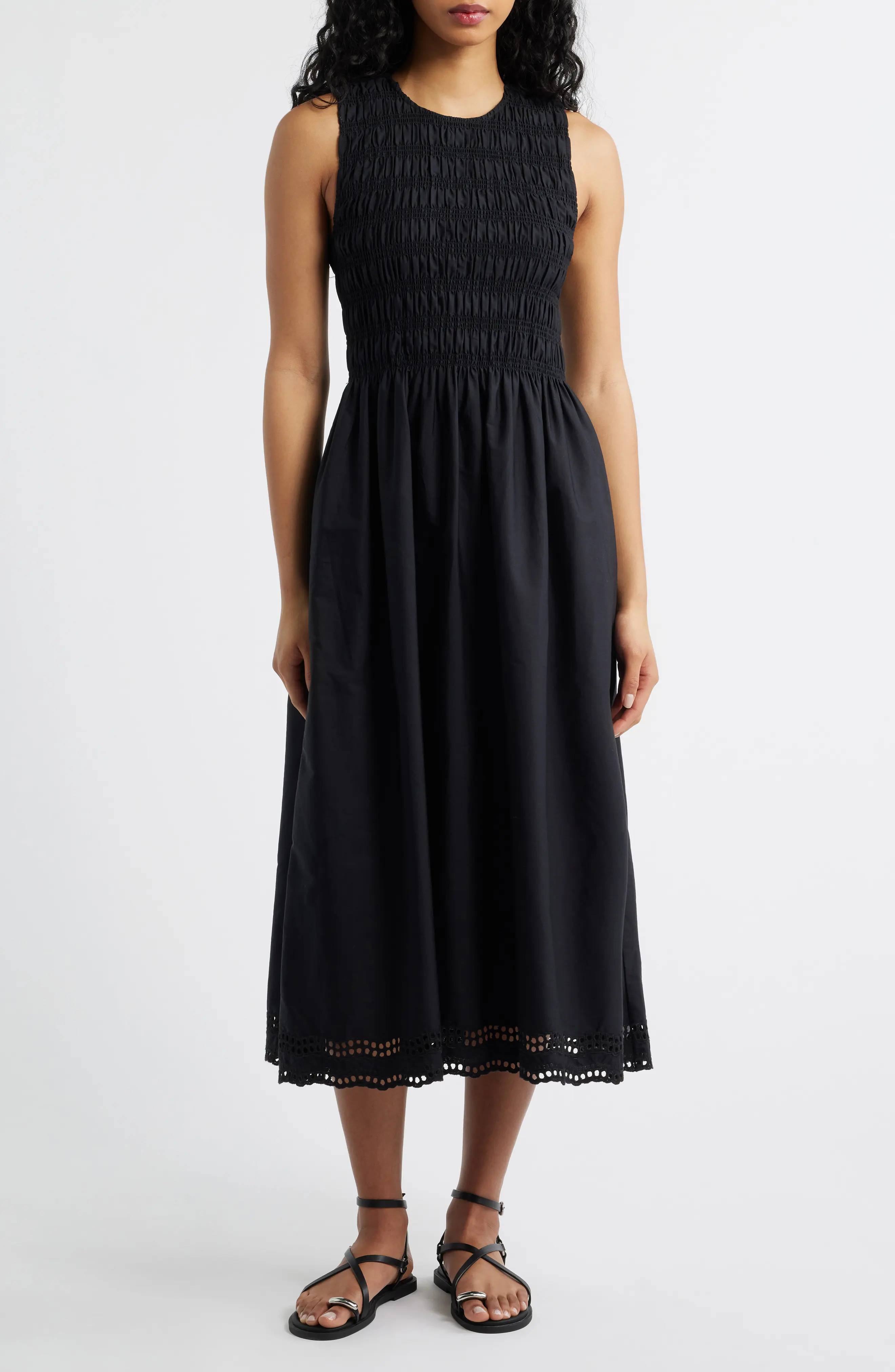 Madewell The Embroidered Melody Smocked Midi Dress (Women) | Nordstrom | Nordstrom