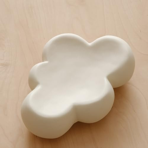 WENSHUO Cube Cloud Jewelry Tray, Chubby Trinket Dish, Matte Crème | Amazon (US)