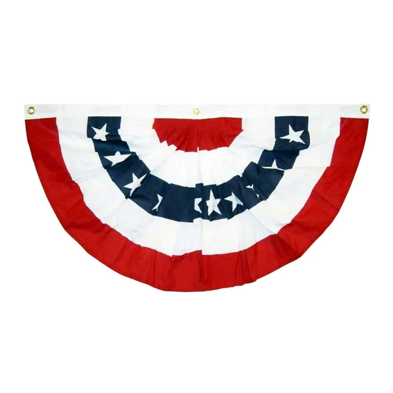 American Flag Bunting Patriotic Pleated Fan Flag USA Flags with Brass Grommets and Zip Ties for 4... | Walmart (US)