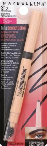 Maybelline Total Temptation Eyebrow Definer Pencil, Deep Brown, 1 Count | Amazon (US)