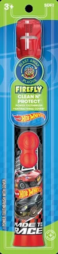 Firefly Clean N' Protect Kids Hot Wheels Power Toothbrush with Antibacterial Cover, Soft Bristles | Walmart (US)