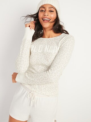 Logo-Graphic Thermal-Knit Long-Sleeve Tee for Women | Old Navy (US)